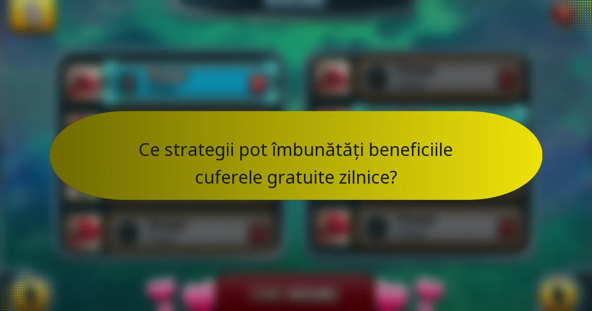 Ce strategii pot îmbunătăți beneficiile cuferele gratuite zilnice?