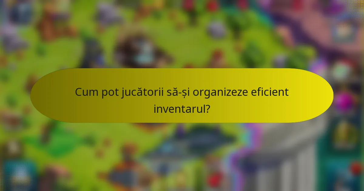 Cum pot jucătorii să-și organizeze eficient inventarul?