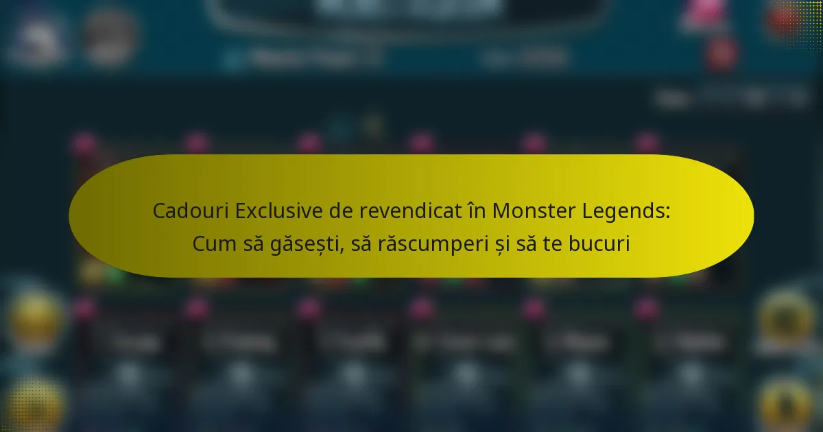 Cadouri Exclusive de revendicat în Monster Legends: Cum să găsești, să răscumperi și să te bucuri