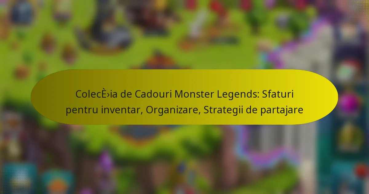 Colecția de Cadouri Monster Legends: Sfaturi pentru inventar, Organizare, Strategii de partajare