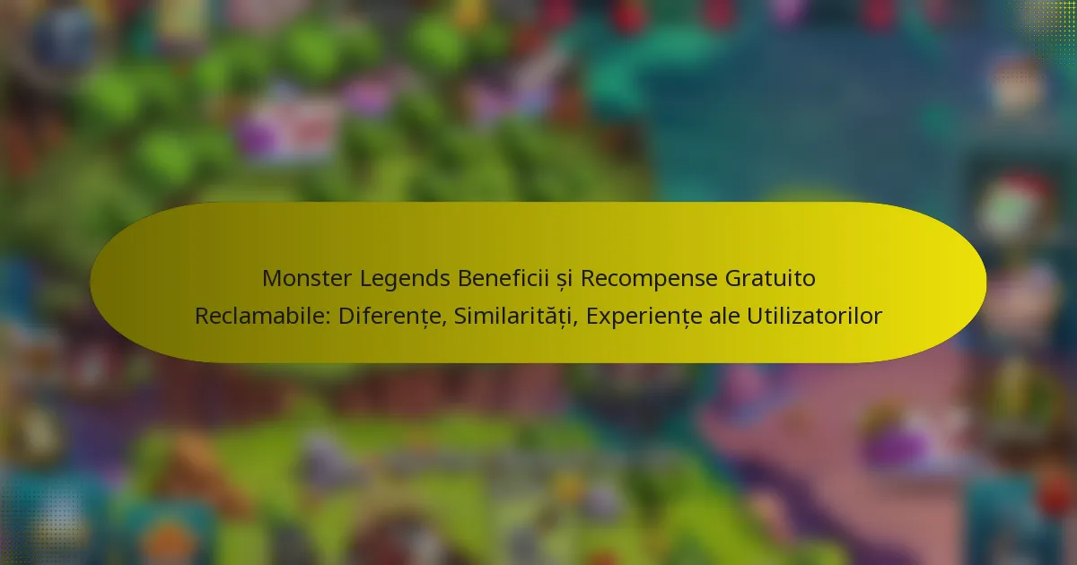 Monster Legends Beneficii și Recompense Gratuito Reclamabile: Diferențe, Similarități, Experiențe ale Utilizatorilor