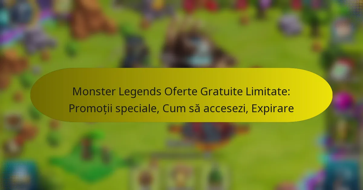 Monster Legends Oferte Gratuite Limitate: Promoții speciale, Cum să accesezi, Expirare
