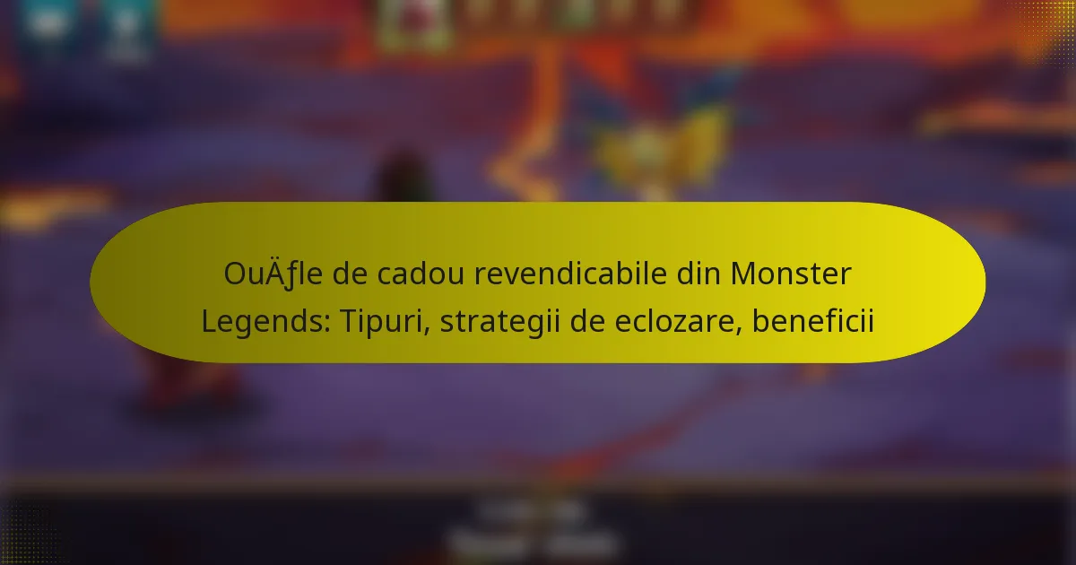 Ouăle de cadou revendicabile din Monster Legends: Tipuri, strategii de eclozare, beneficii