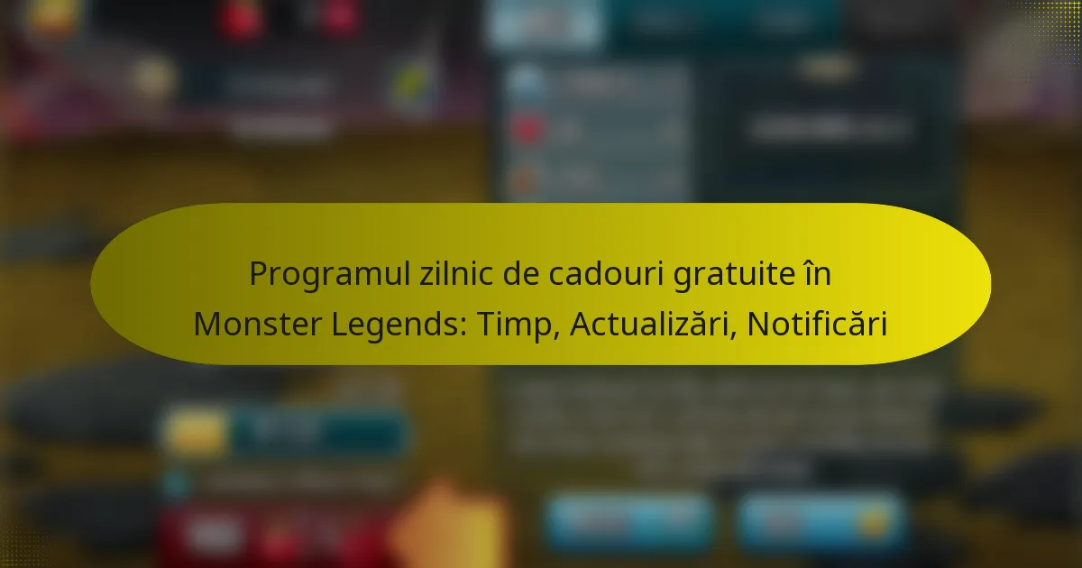 Programul zilnic de cadouri gratuite în Monster Legends: Timp, Actualizări, Notificări
