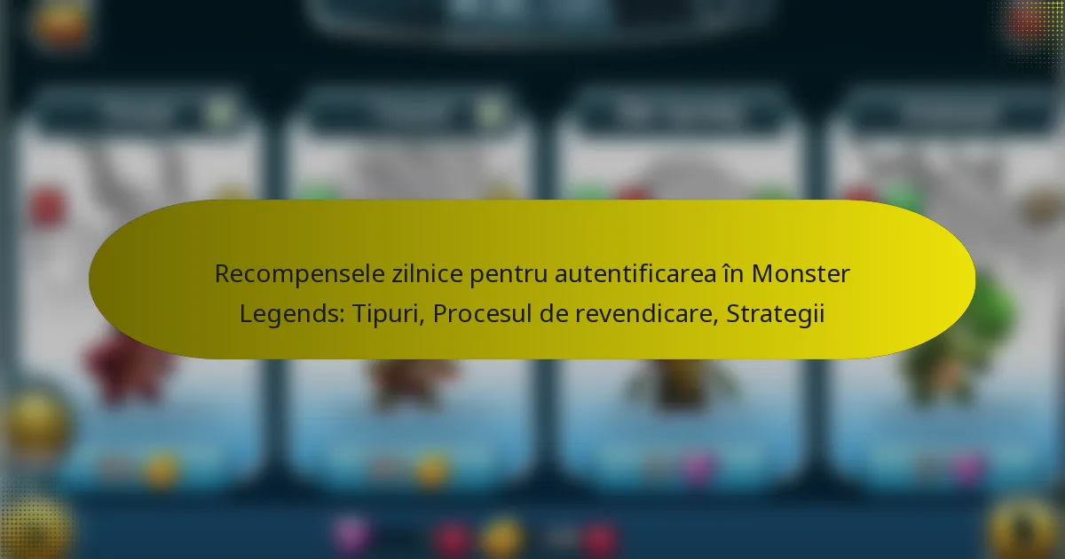 Recompensele zilnice pentru autentificarea în Monster Legends: Tipuri, Procesul de revendicare, Strategii
