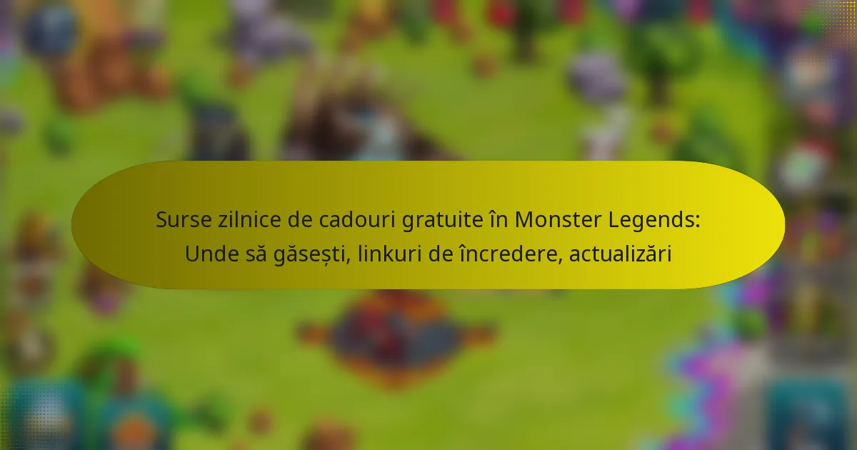 Surse zilnice de cadouri gratuite în Monster Legends: Unde să găsești, linkuri de încredere, actualizări