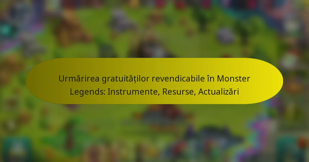 Urmărirea gratuităților revendicabile în Monster Legends: Instrumente, Resurse, Actualizări