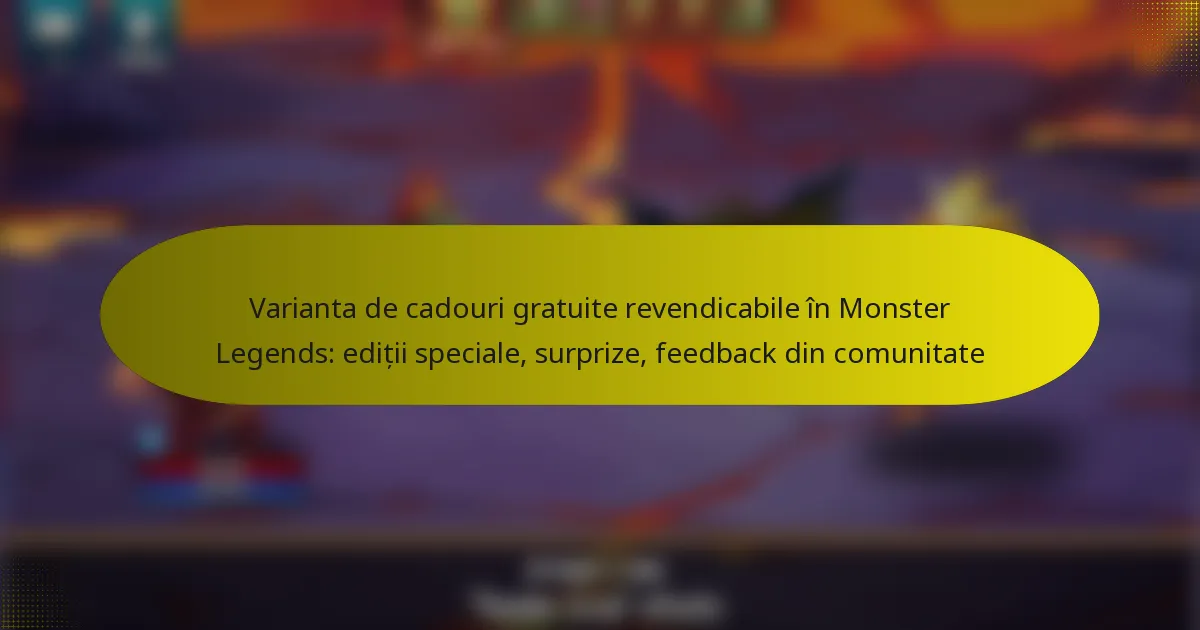Varianta de cadouri gratuite revendicabile în Monster Legends: ediții speciale, surprize, feedback din comunitate