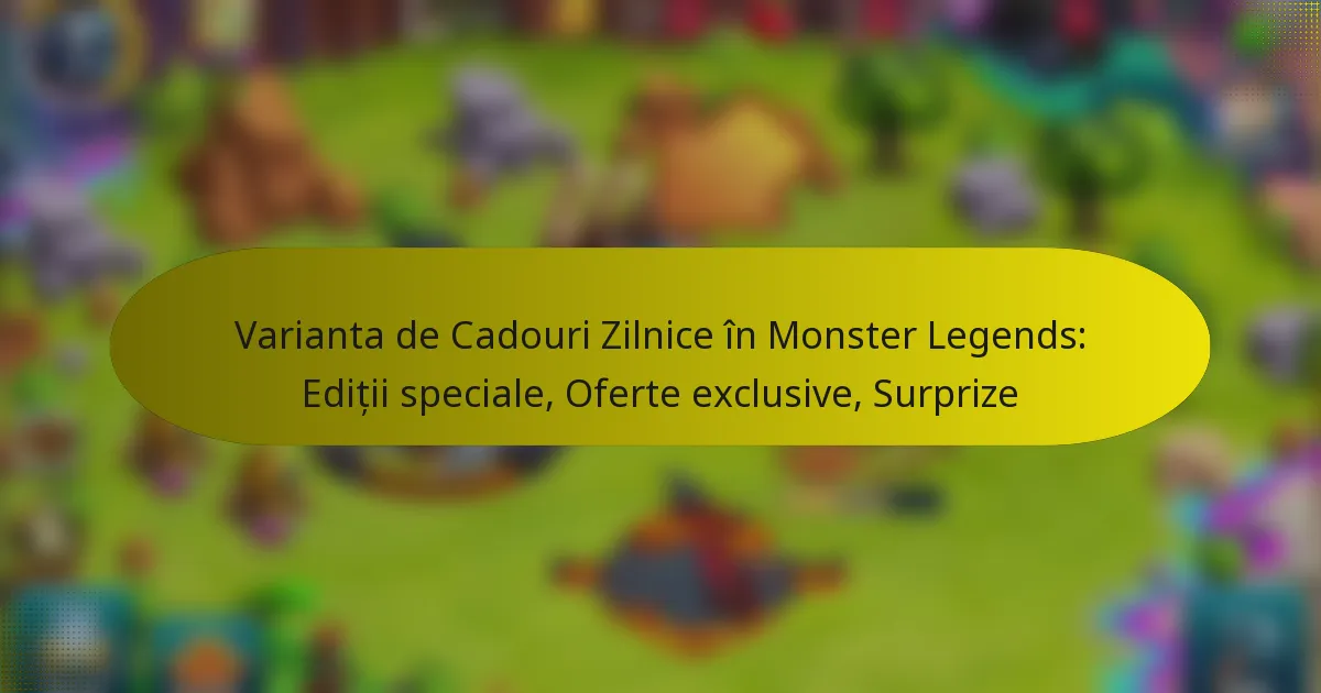 Varianta de Cadouri Zilnice în Monster Legends: Ediții speciale, Oferte exclusive, Surprize
