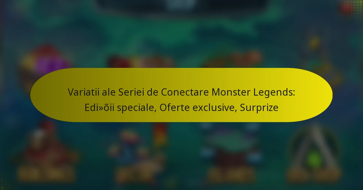 Variatii ale Seriei de Conectare Monster Legends: Ediții speciale, Oferte exclusive, Surprize